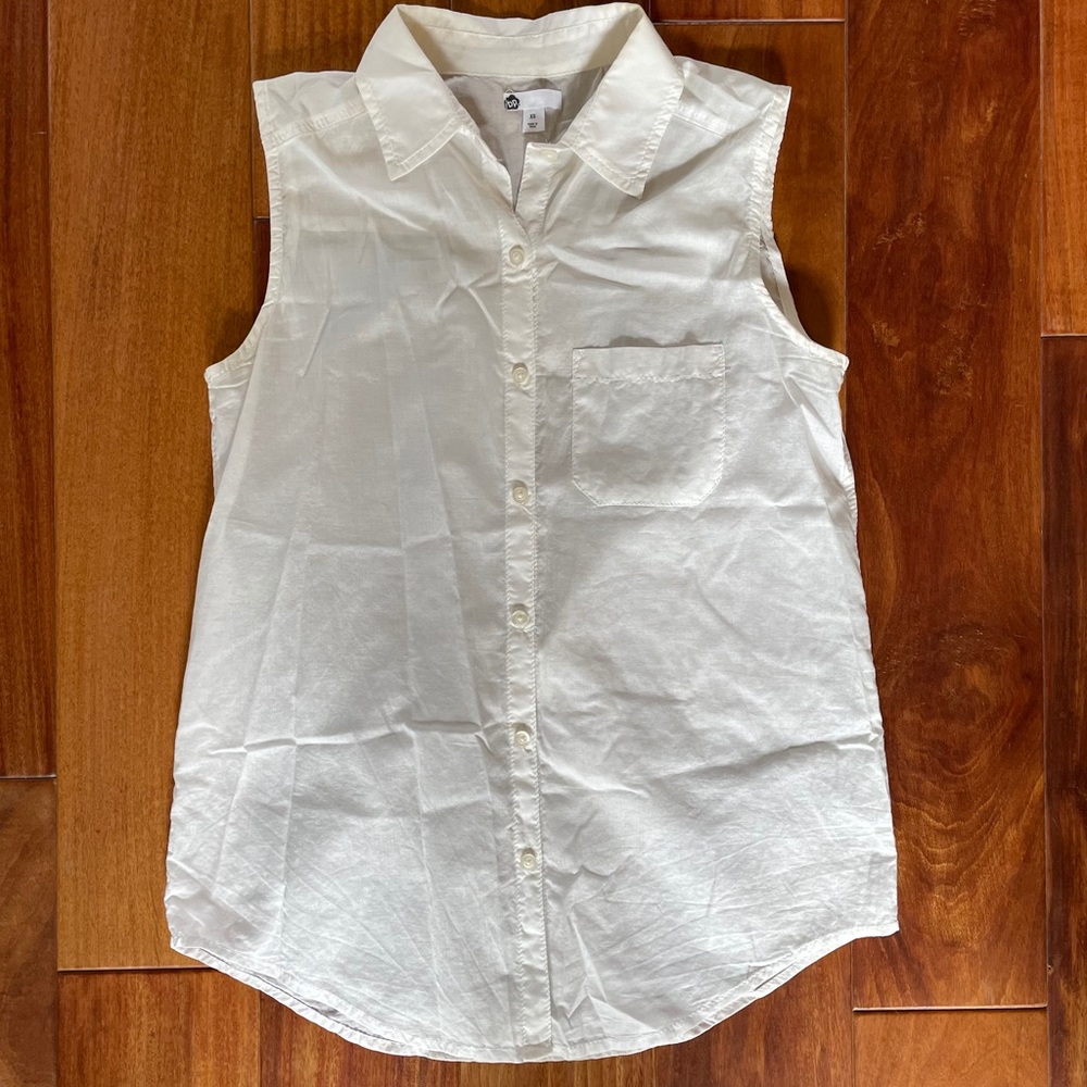 BP White linen button down tank - Size XS